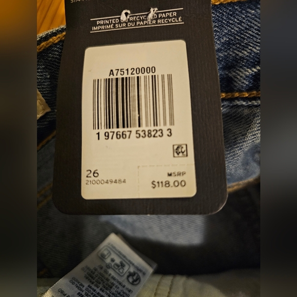 Levi's Premium Ankle Column Mid Rise Jeans Skirt Big E Women's Size 26 Blue NWT - Picture 9 of 16